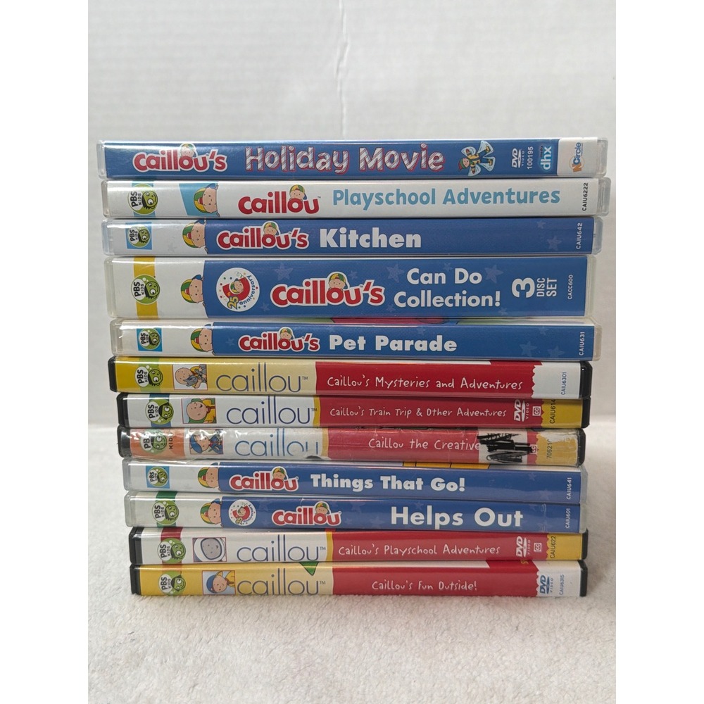 PBS Kids Caillou DVD Lot Kids 12 ct Movie Collection Educational Cartoon Toddler